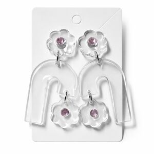 Clear and Pink Acrylic Earrings